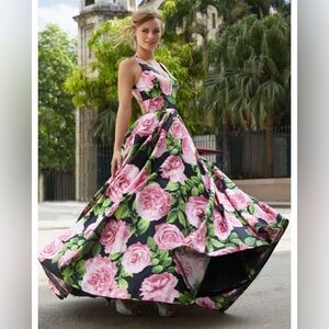 Morilee Madeline Gardner rose print prom dress size 6